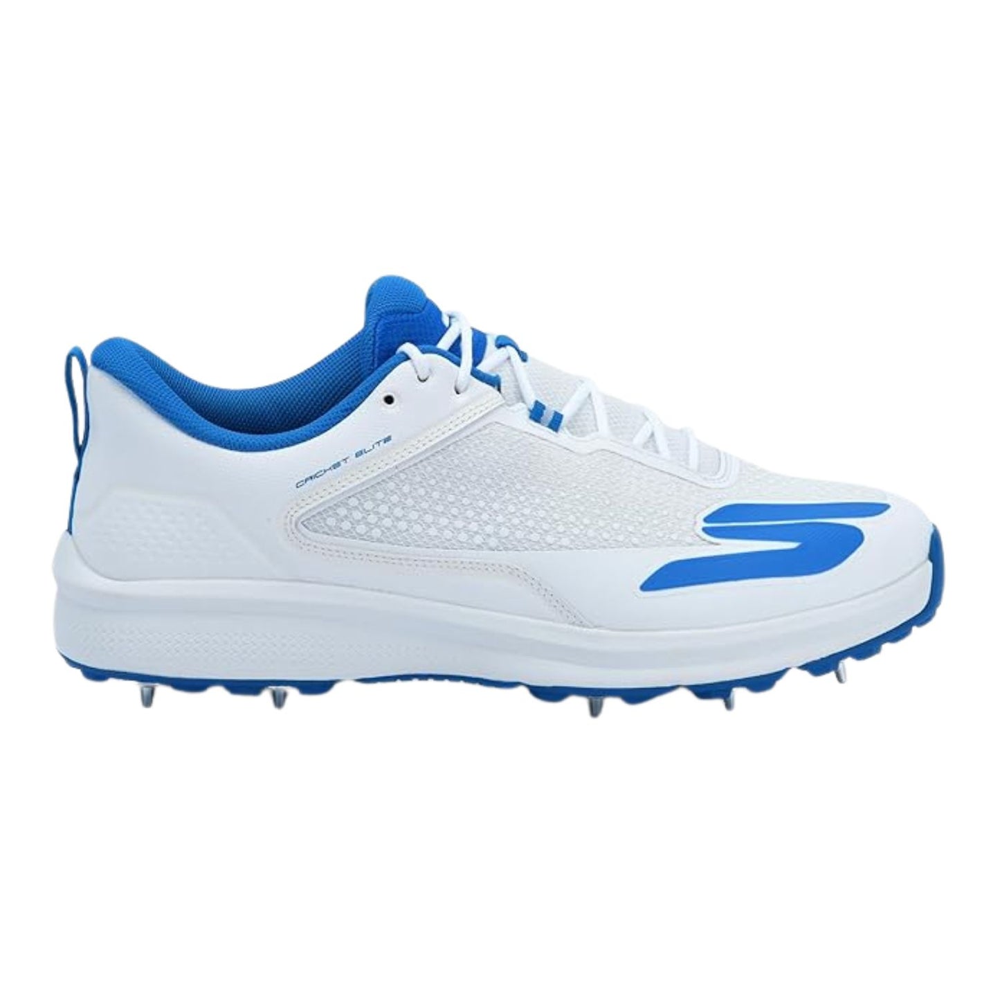 Skechers Cricket Elite Men’s Metal Spike Shoes – White/Light Blue | Pro-Level Cricket Shoes with Superior Traction & Comfort - Best Price online Prokicksports.com