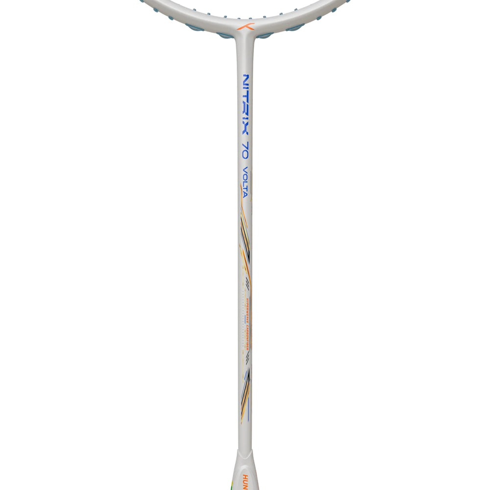 HUNDRED Nitrix 70 Volta Unstrung Badminton Racquet, White/Copper | M46X Carbon Fibre Frame with Vaporshaft 6.1mm | Professional Attack Series - Best Price online Prokicksports.com
