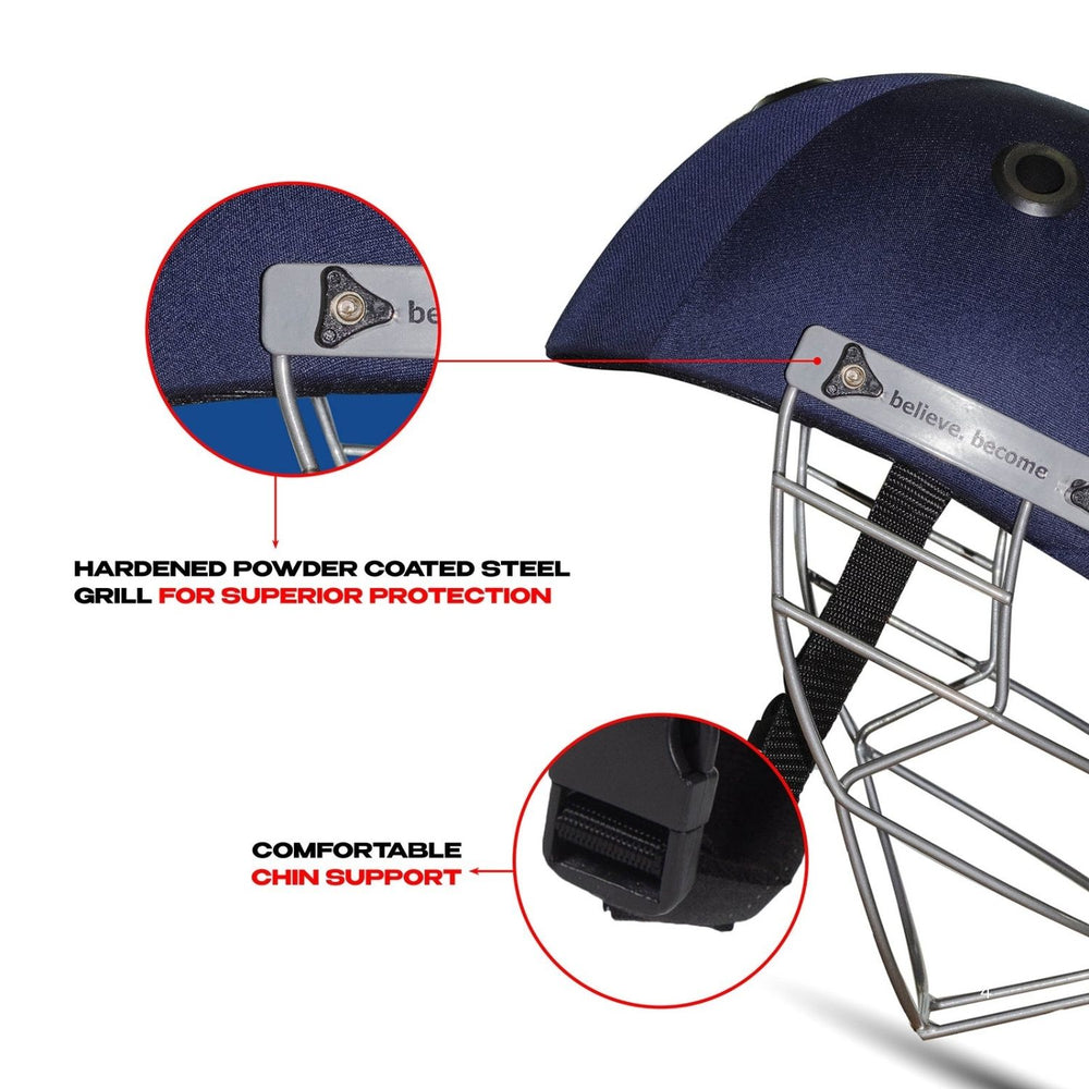 SG Club Cricket Helmet with Steel Face Guard | Lightweight Protective Cricket Helmet for Matches & Practice | Navy Blue - Best Price online Prokicksports.com