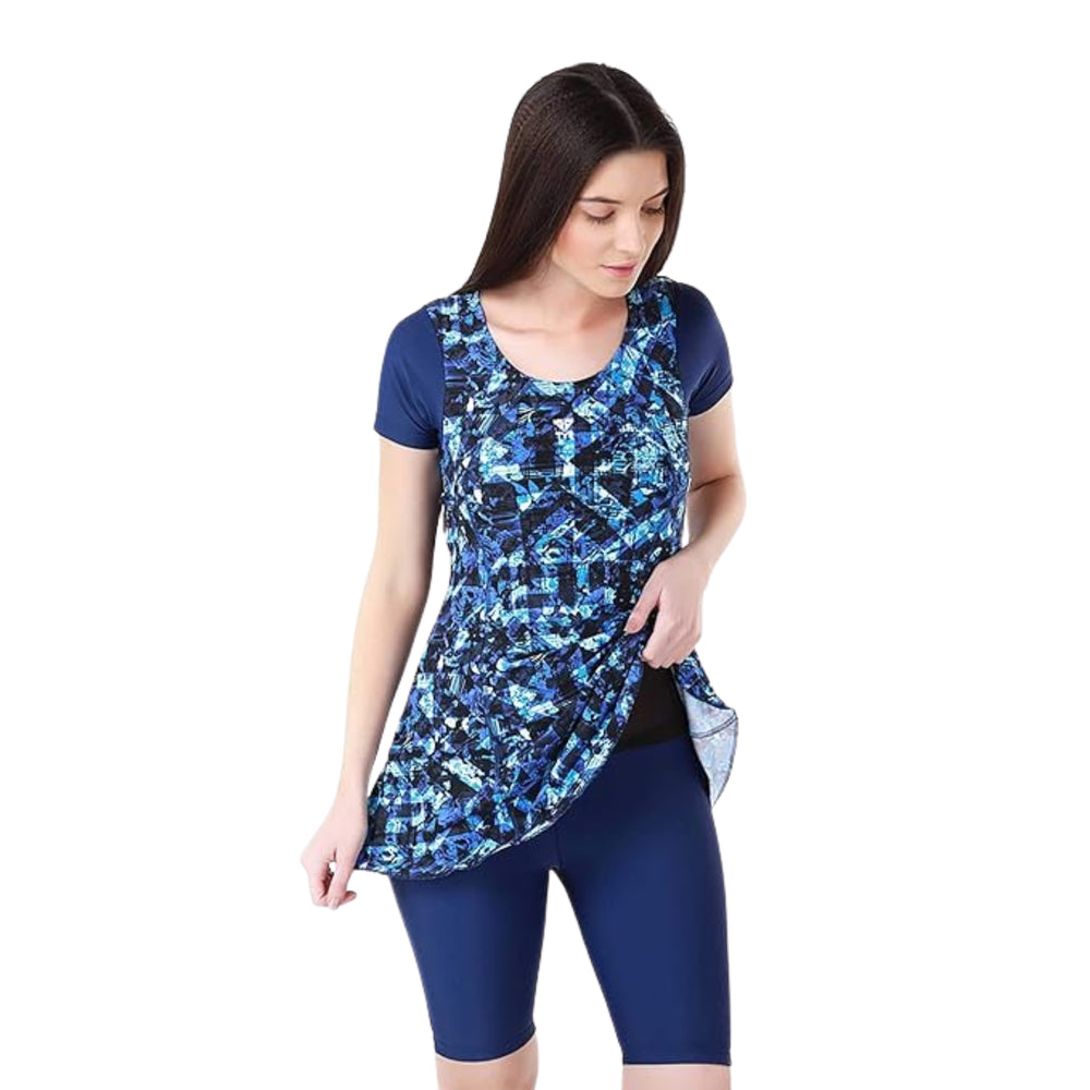 TYR Makai Women’s Frocksuit – Blue/Black | Stylish One-Piece Swimsuit with Comfortable Fit & Chlorine Resistance - Best Price online Prokicksports.com