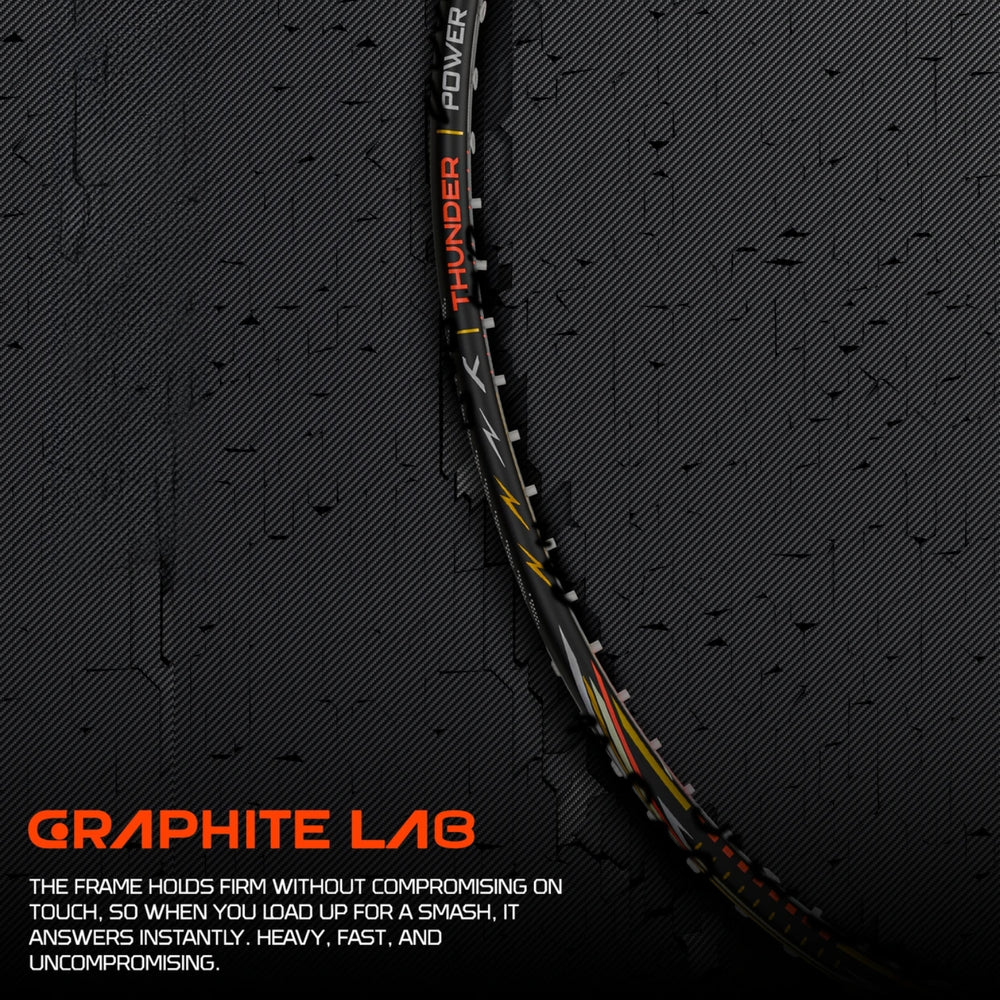 Hundred Nitrix Thunder Strung Badminton Racquet | Superlight Carbon Fibre Power Frame with Curve² Technology | Attack Series - Best Price online Prokicksports.com