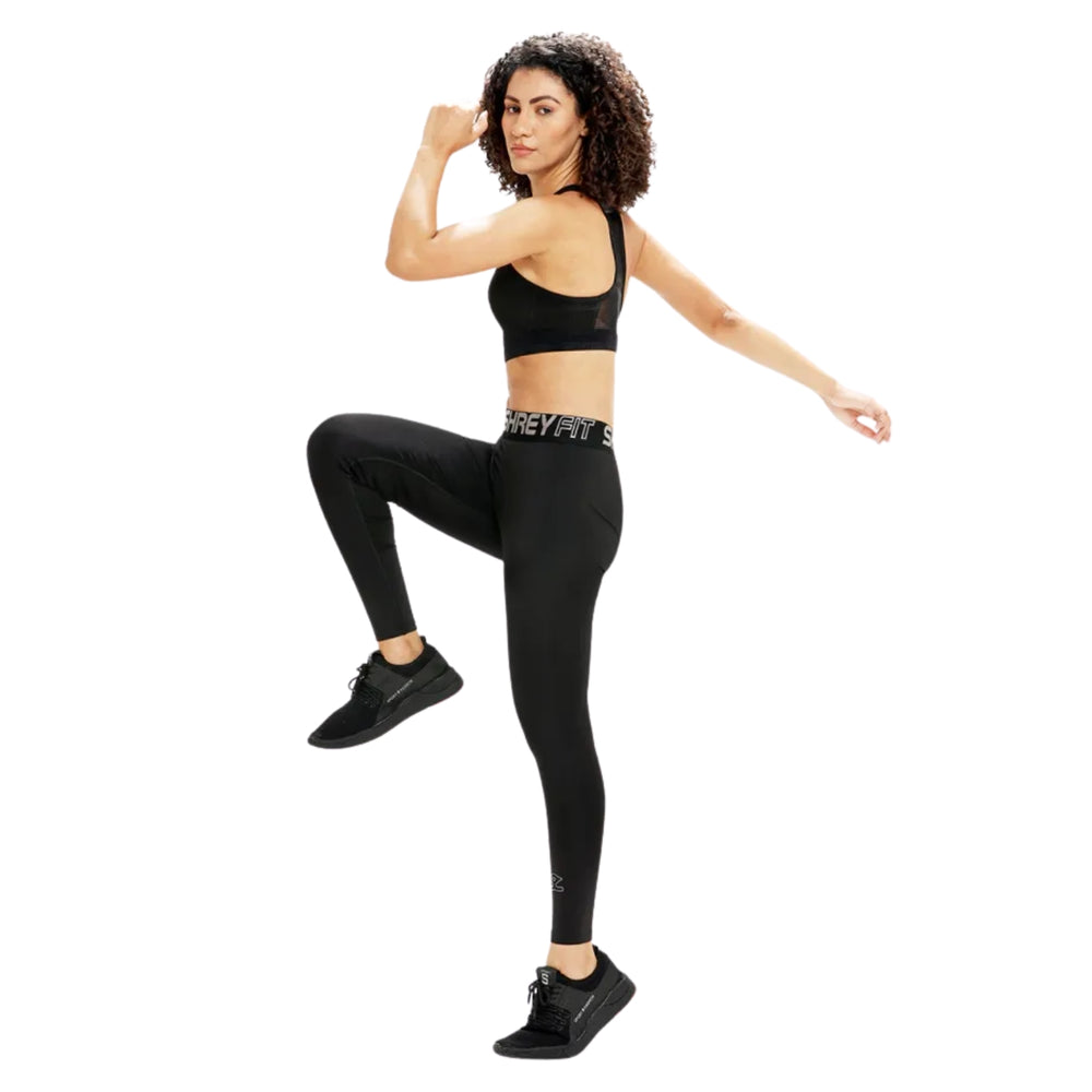 Shrey Clair Sports Bra, Black | Medium Support Active Bra with Breathable Fabric & Comfortable Fit - Best Price online Prokicksports.com