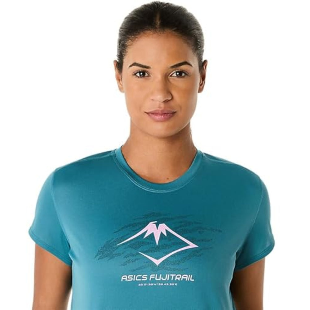 ASICS FUJITRAIL Logo SS Top for Women | Lightweight Quick-Dry Polyester T-Shirt with Breathable Fabric & Reflective Details for Trail Running - Best Price online Prokicksports.com