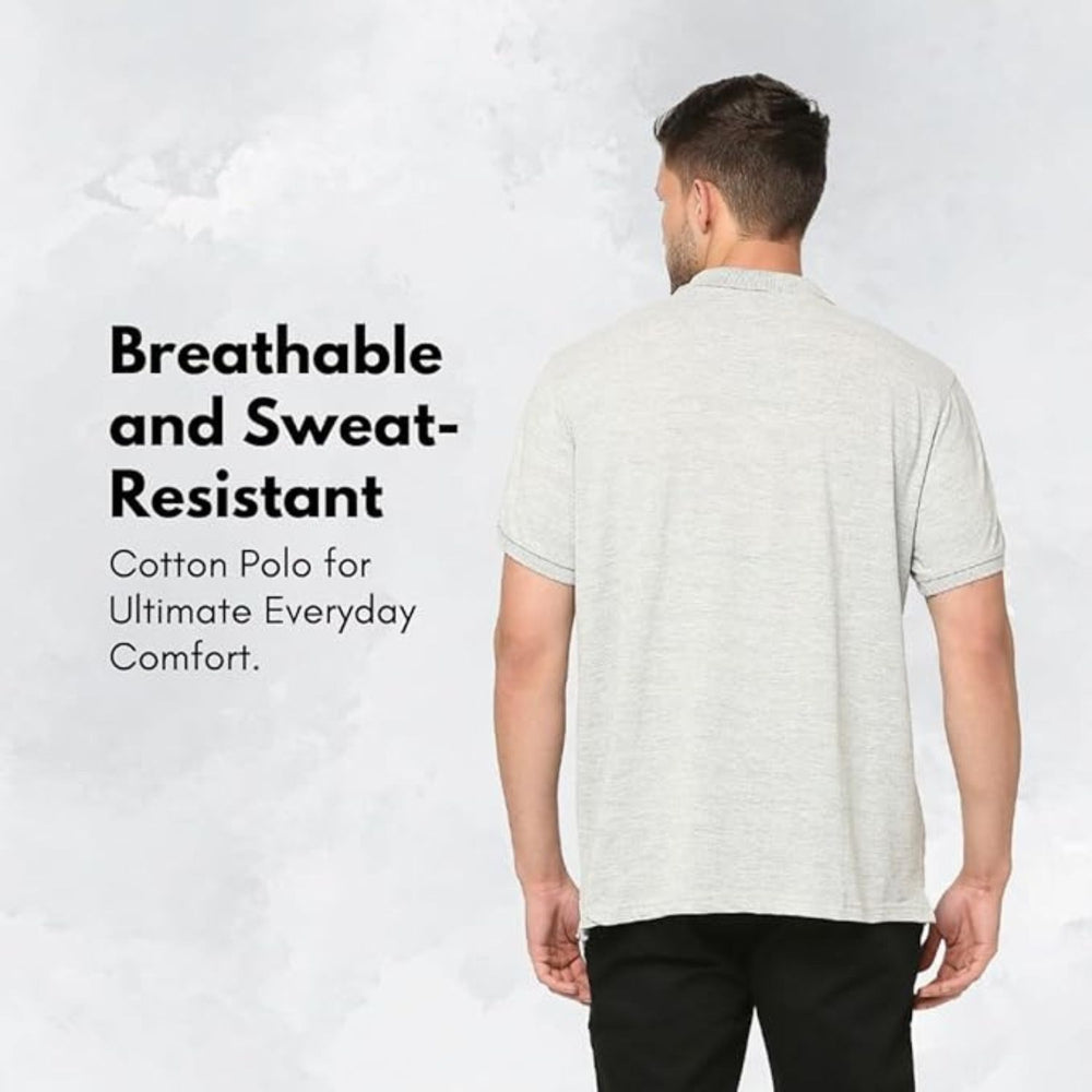 PLAYR Core Polo XL – Grey Melange | Premium Athletic-Casual Polo T-Shirt - Best Price online Prokicksports.com