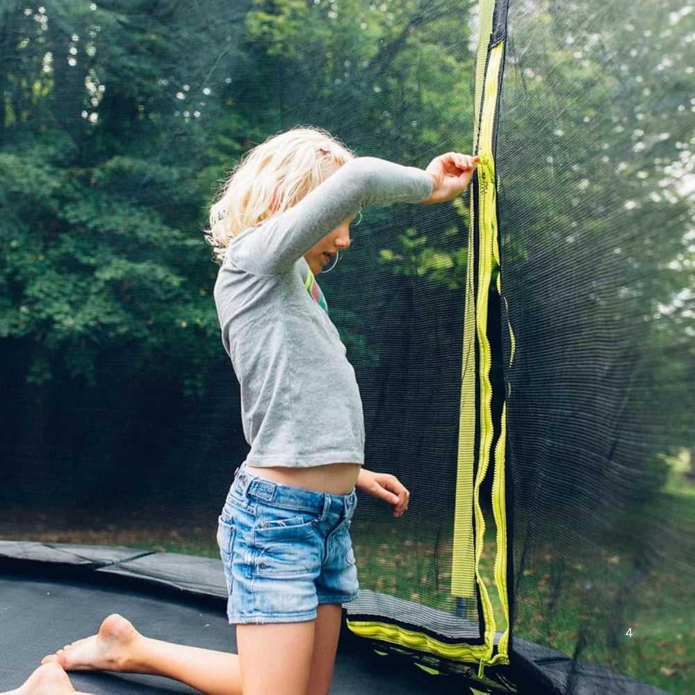 Plum Wave Springsafe Trampoline & Enclosure 14ft | Extra Large Outdoor Family Trampoline with Safety Net & Padded Springs | Black/Green – Model 30249 - Best Price online Prokicksports.com