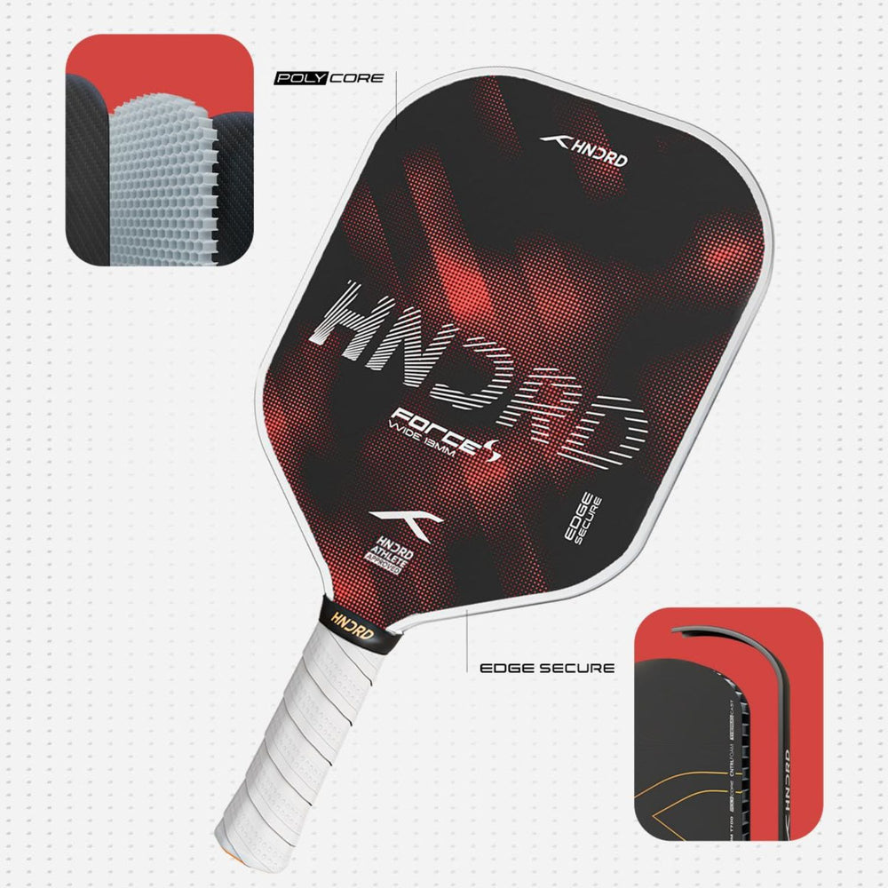 Hundred Force S Wide 13MM Pickleball Paddle | Extra-Wide Face | Carbon Fiber Surface | Polymer Core | Power & Control - Best Price online Prokicksports.com