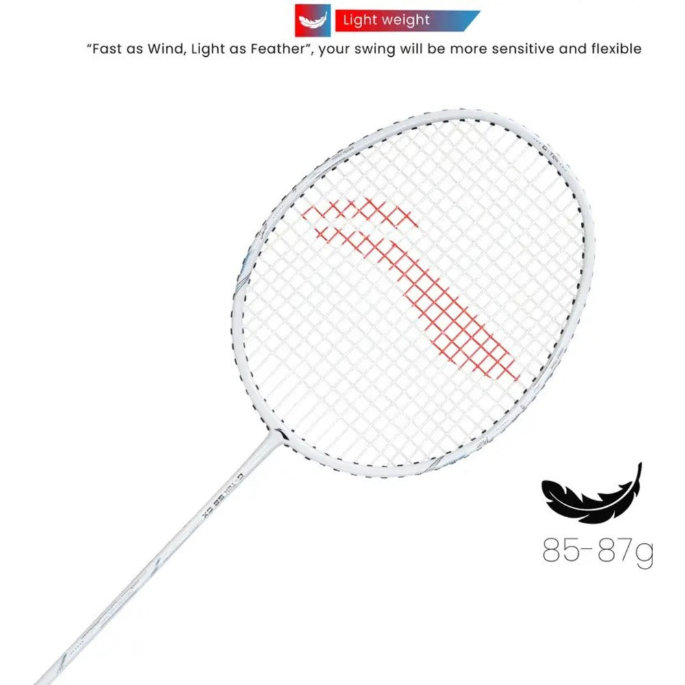 Li-Ning G-TEK 58 GX Strung Badminton Racquet White – Lightweight Graphite Frame, High Tension, Durable Racket with Cover for Intermediate & Advanced Players - Best Price online Prokicksports.com