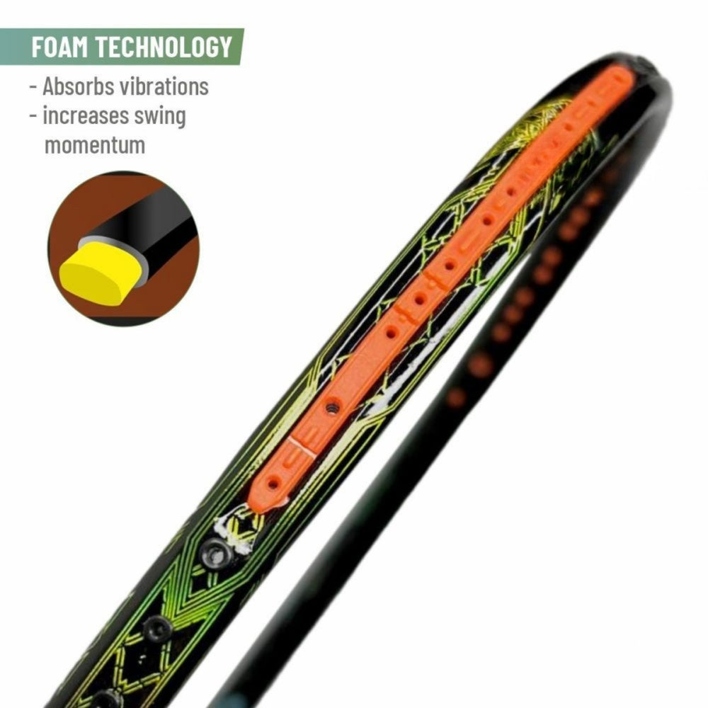 Apacs Fanatala Pro 101 Unstrung Badminton Racquet with Cover – Black, 4U G2 (Doubles Power 84g, 38lbs Tension, Compact Quad Voltaic) - Best Price online Prokicksports.com