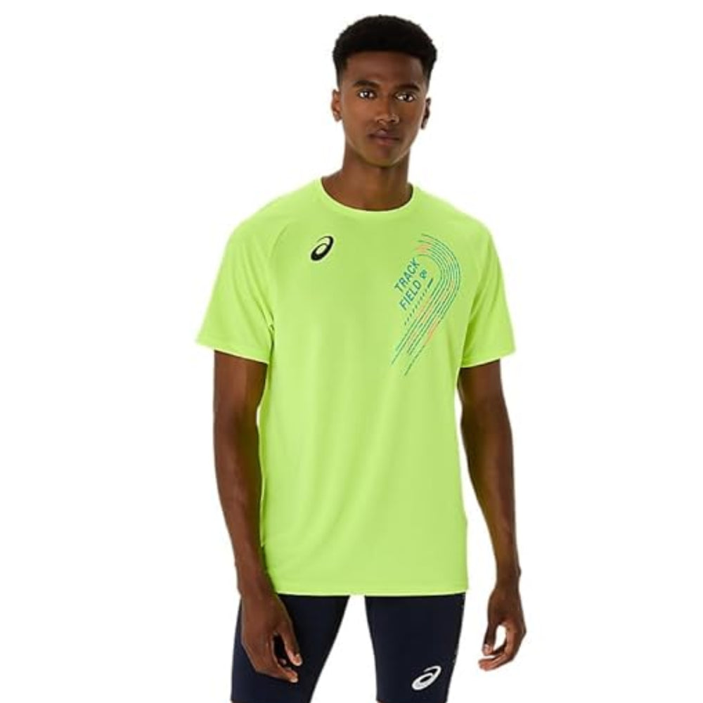 ASICS Track Graphic Short Sleeve Top & Armsleeves for Men | Breathable Training Tee with Arm Support - Best Price online Prokicksports.com