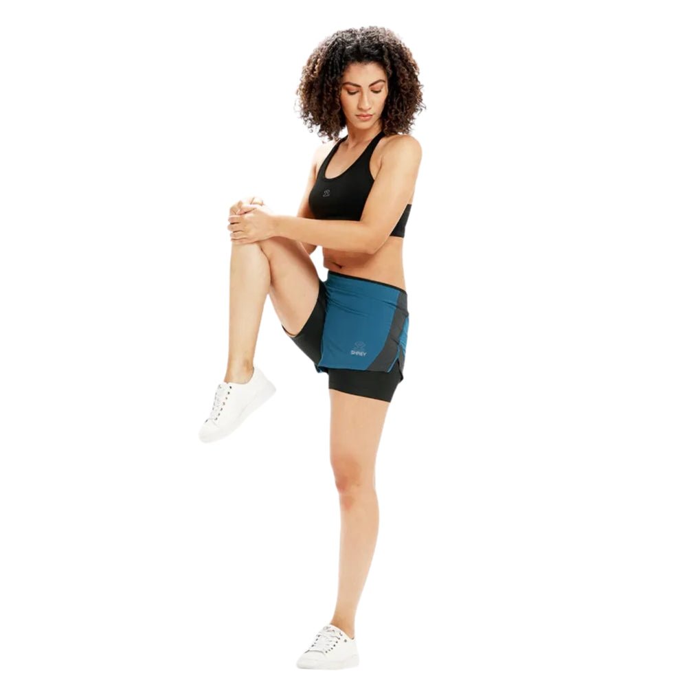 Shrey 2119 Pro Double Layer Short Women’s | Ultra-Light 2-in-1 Shorts with Built-In Compression, Breathable Mesh & High-Performance Fit - Best Price online Prokicksports.com