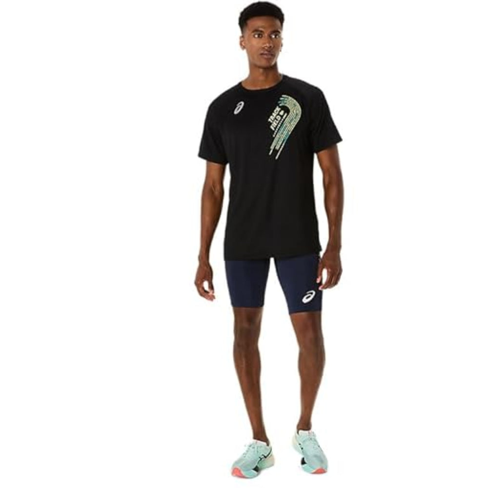 ASICS Track Graphic Short Sleeve Top & Armsleeves for Men | Breathable Training Tee with Arm Support - Best Price online Prokicksports.com