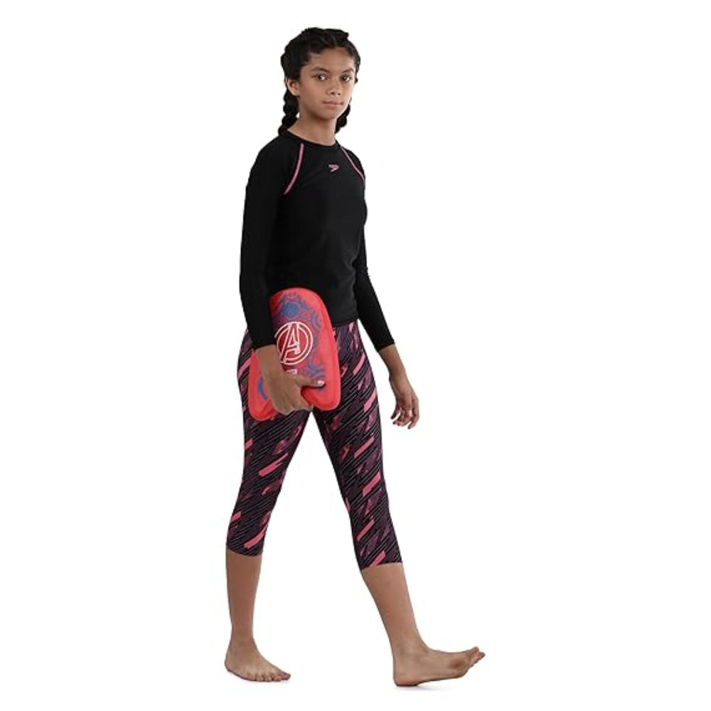 Speedo JF HypbmAOP Swim Capri – True Navy/Electric Pink/Fandango Pink | Chlorine-Resistant Capri with Stretch Fit & Sun Protection - Best Price online Prokicksports.com