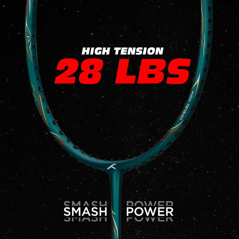 Hundred Powertek 900 Series Full Graphite Badminton Racket | Smash Power Unleashed, Head-Heavy, VaporShaft