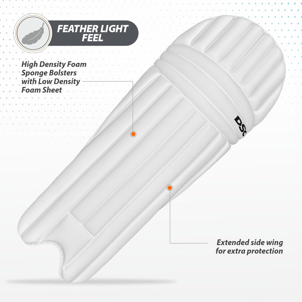 DSC Flex Lite Moulded Cricket Batting Leg Guard | Lightweight Batting Pads, Adjustable Straps | Men's LH