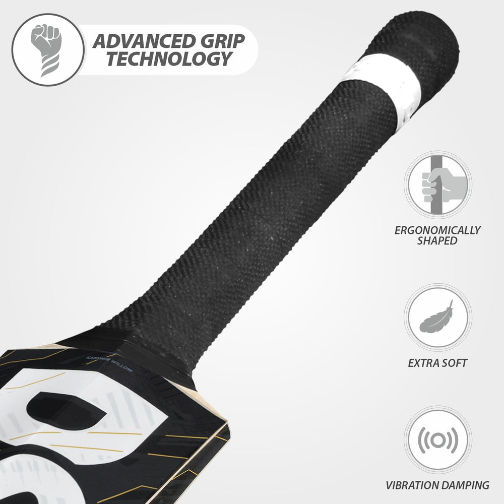 DSC Blak 77 Kashmir Willow Cricket Bat | Size 6 | Extended Power Zone, Cushioned Grip | Handcrafted - Best Price online Prokicksports.com