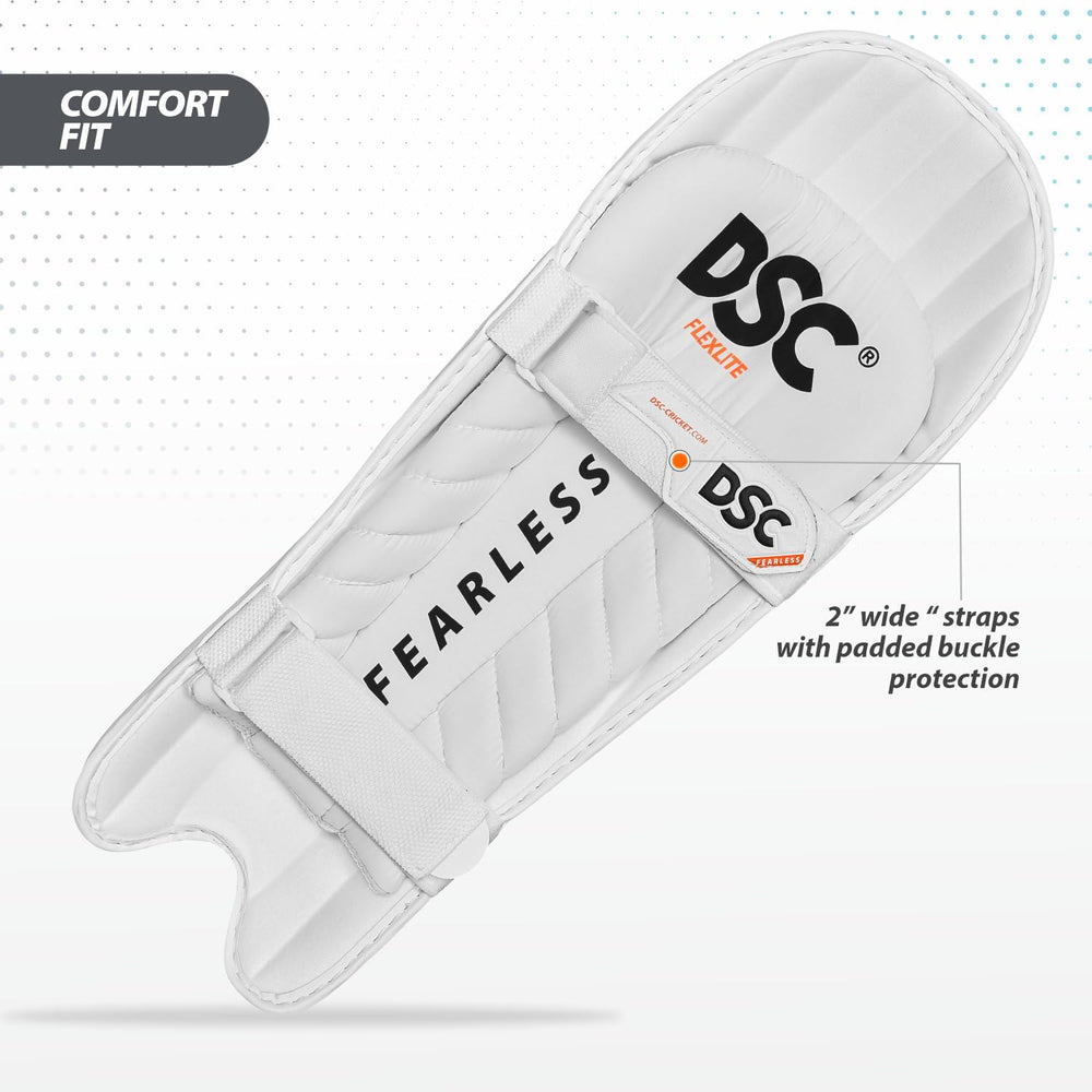 DSC Flex Lite Moulded Cricket Batting Leg Guard | Lightweight Batting Pads, Adjustable Straps | Men's LH
