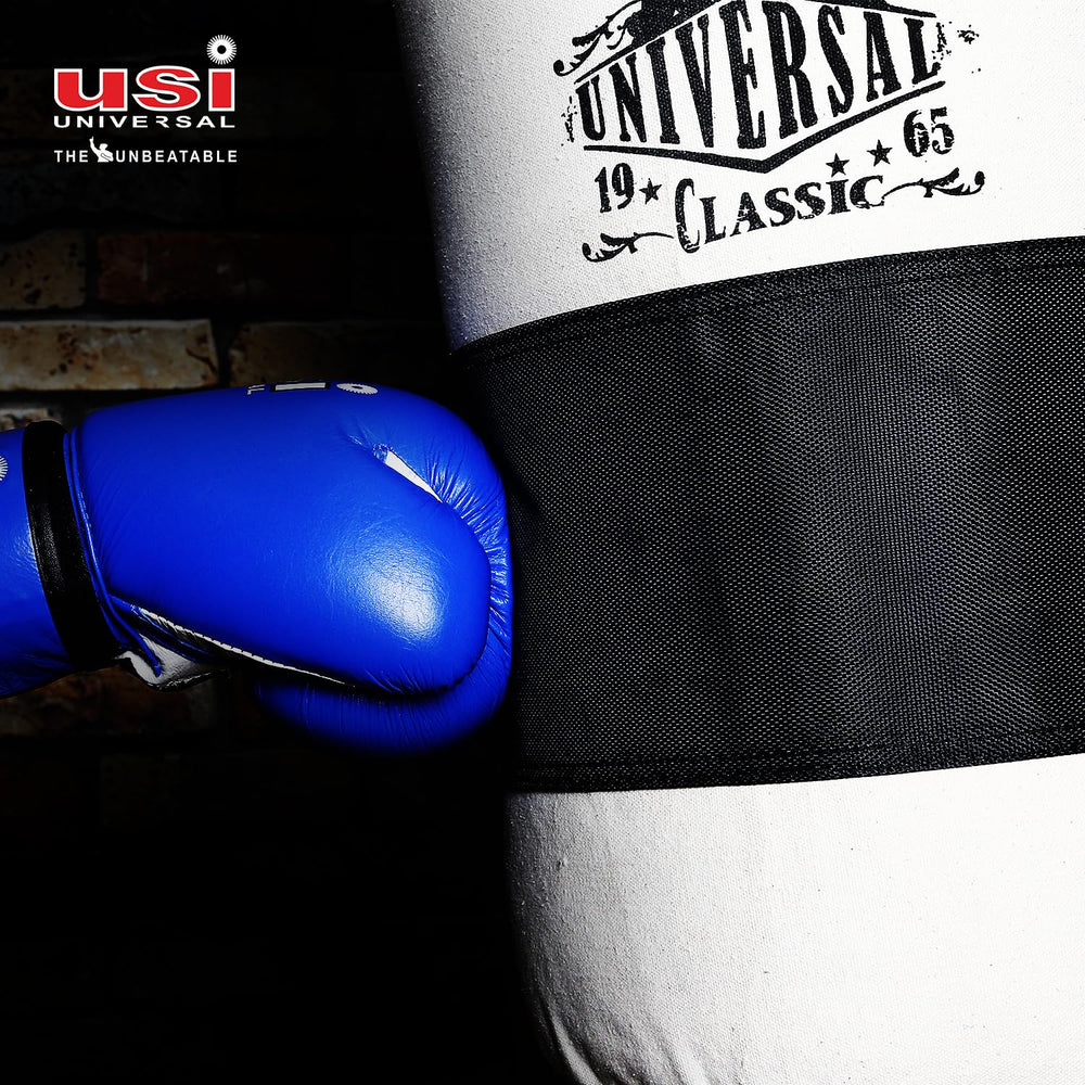 USI Universal 626C Classic Canvas Filled Boxing Punching Bag – White/Black, Durable Training Bag for Boxing, MMA & Fitness Workouts - Best Price online Prokicksports.com