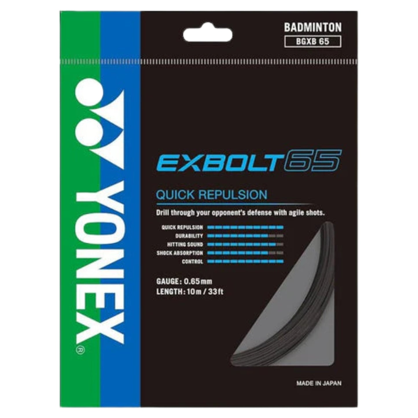 Yonex Exbolt 65 Badminton String - Green | Speed, Durability & Control - Best Price online Prokicksports.com