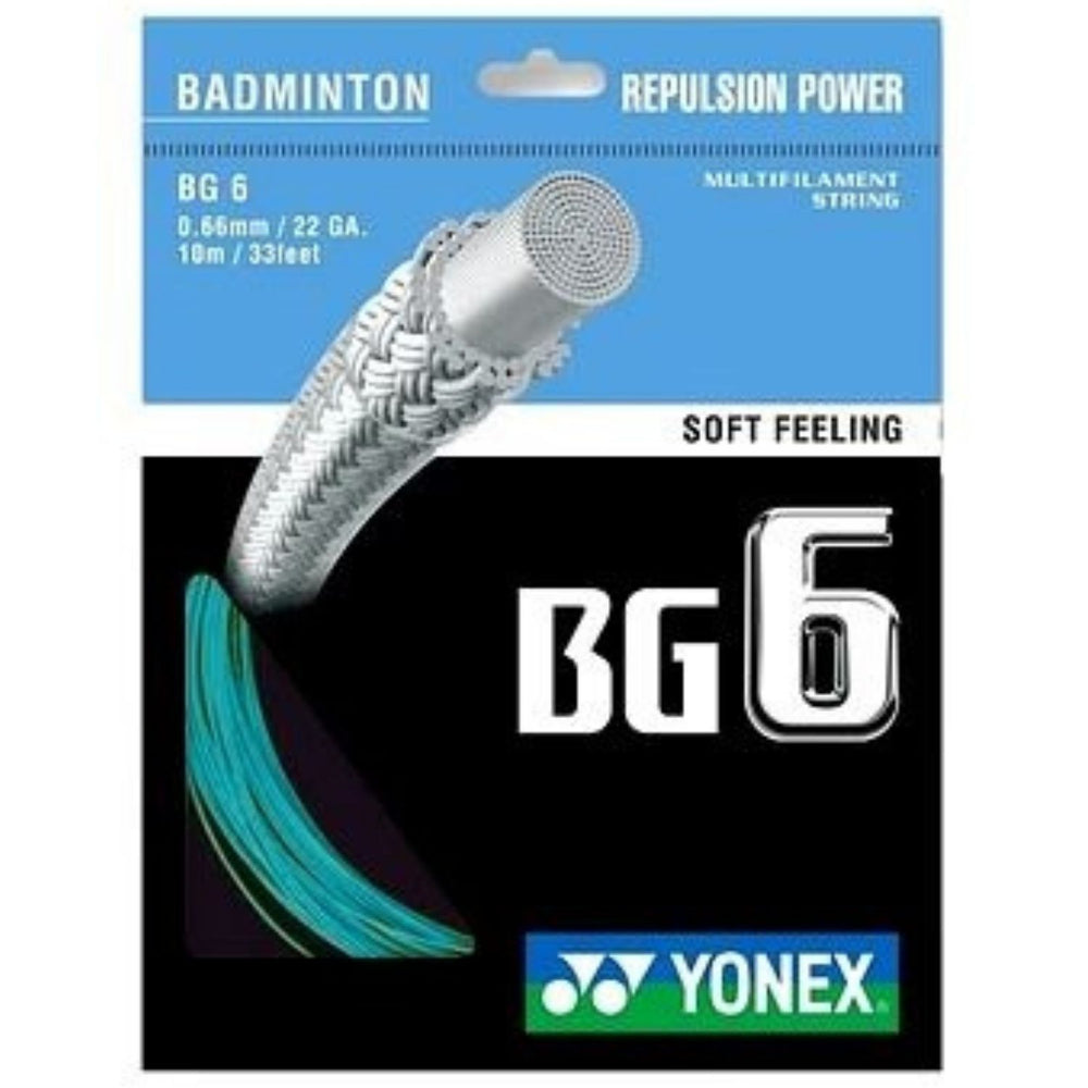 Yonex BG 6 Badminton String – 0.66 mm / 22 Gauge, 10 m (33 ft) Nylon Multifilament Racket String for Power & Durability - Best Price online Prokicksports.com
