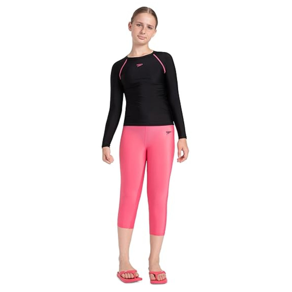 Speedo JF Solid Long Sleeve SunTop Swimming – Girls’ Swim Top with UV Protection - Best Price online Prokicksports.com