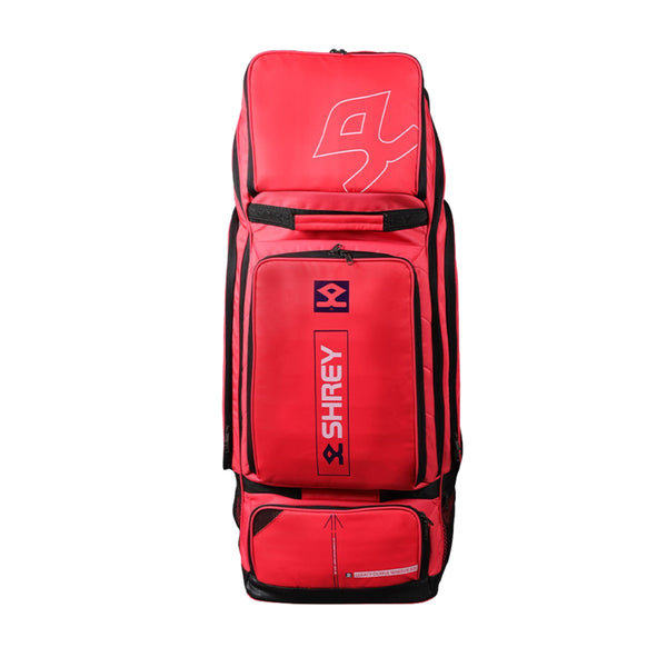 Shrey 3333 Legacy Duffle Wheelie 120 Cricket Kitbag | Spacious, Durable & Easy-to-Carry Cricket Gear Bag | Red