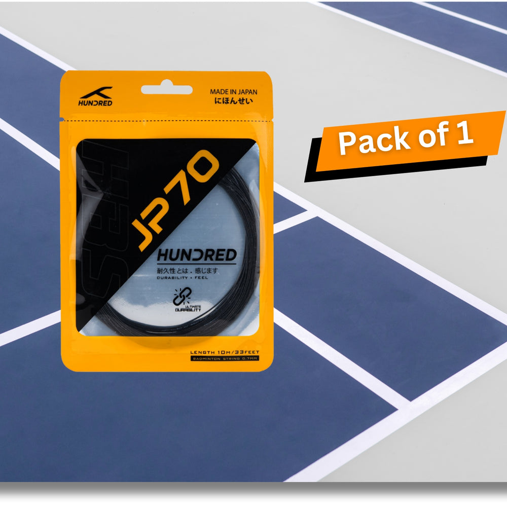 HUNDRED JP 70 Badminton String 0.7mm – Durable Power Control String for Defensive Players with Long Tension Retention and High Stability - Best Price online Prokicksports.com