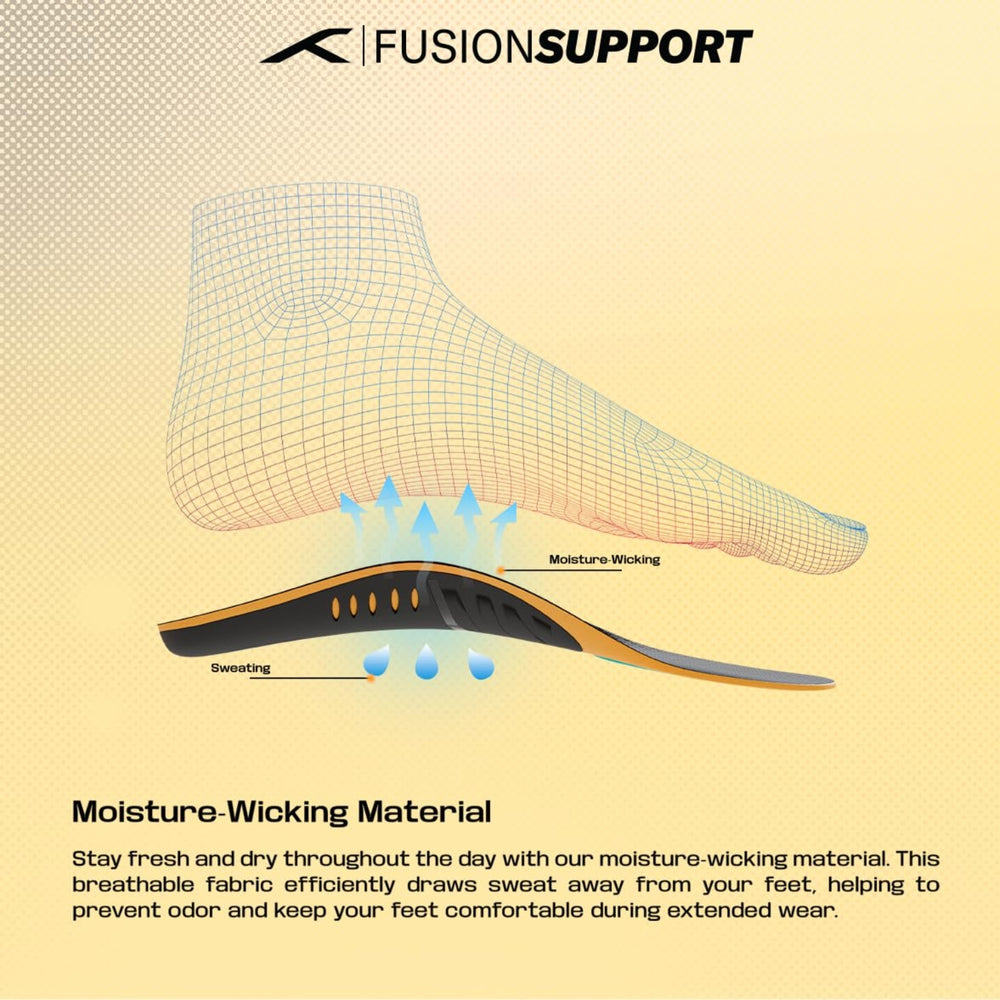 HUNDRED Fusion Support Insoles, Black/Orange/Sea Blue | Orthotic Arch Support Insole with Fusion Gel Cushion & Stability - Best Price online Prokicksports.com