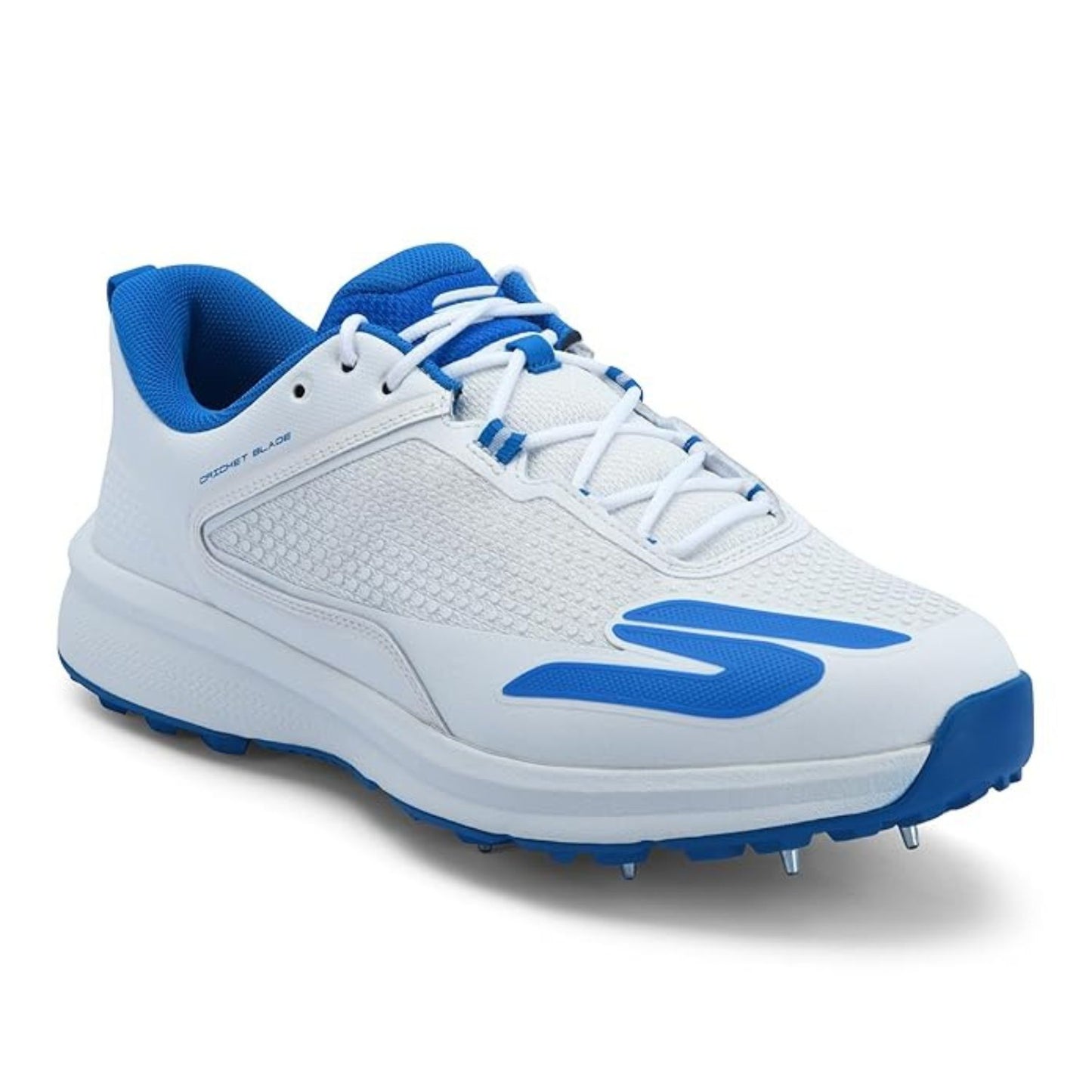 Skechers Cricket Elite Men’s Metal Spike Shoes – White/Light Blue | Pro-Level Cricket Shoes with Superior Traction & Comfort - Best Price online Prokicksports.com