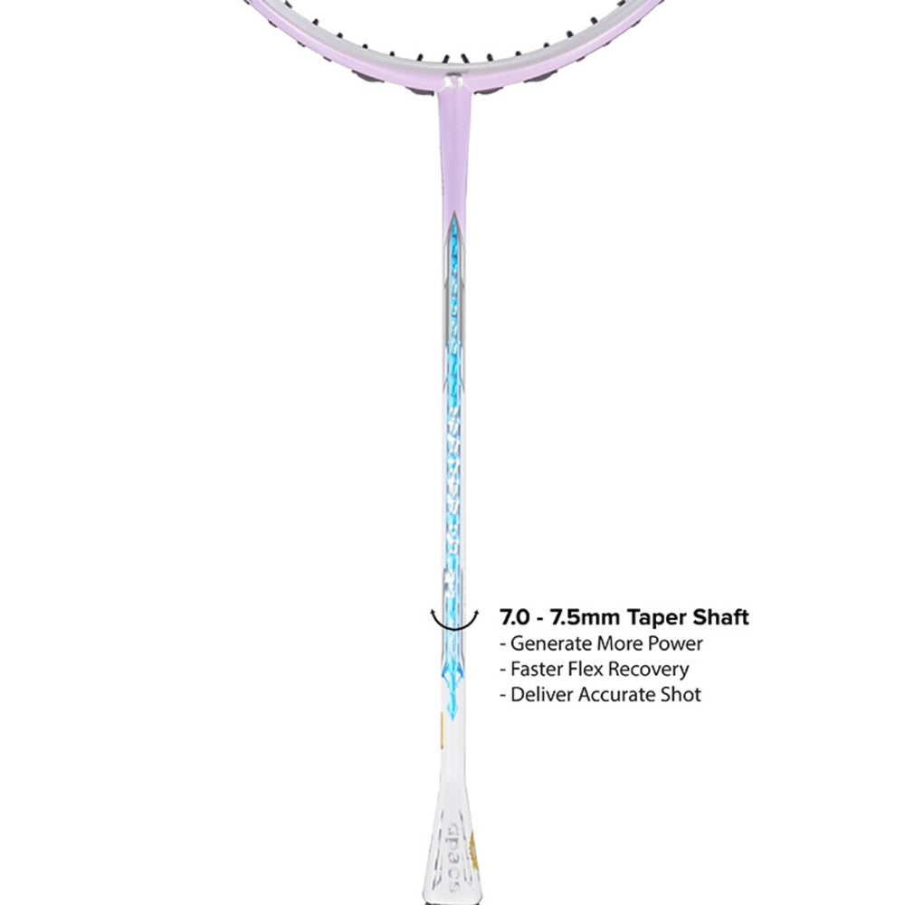 Apacs Feather Weight 55 Unstrung Badminton Racquet | Ultra-Light 58g Frame | High Modulus Graphite | Powerful Smash Control | Advanced Speed Racquet
