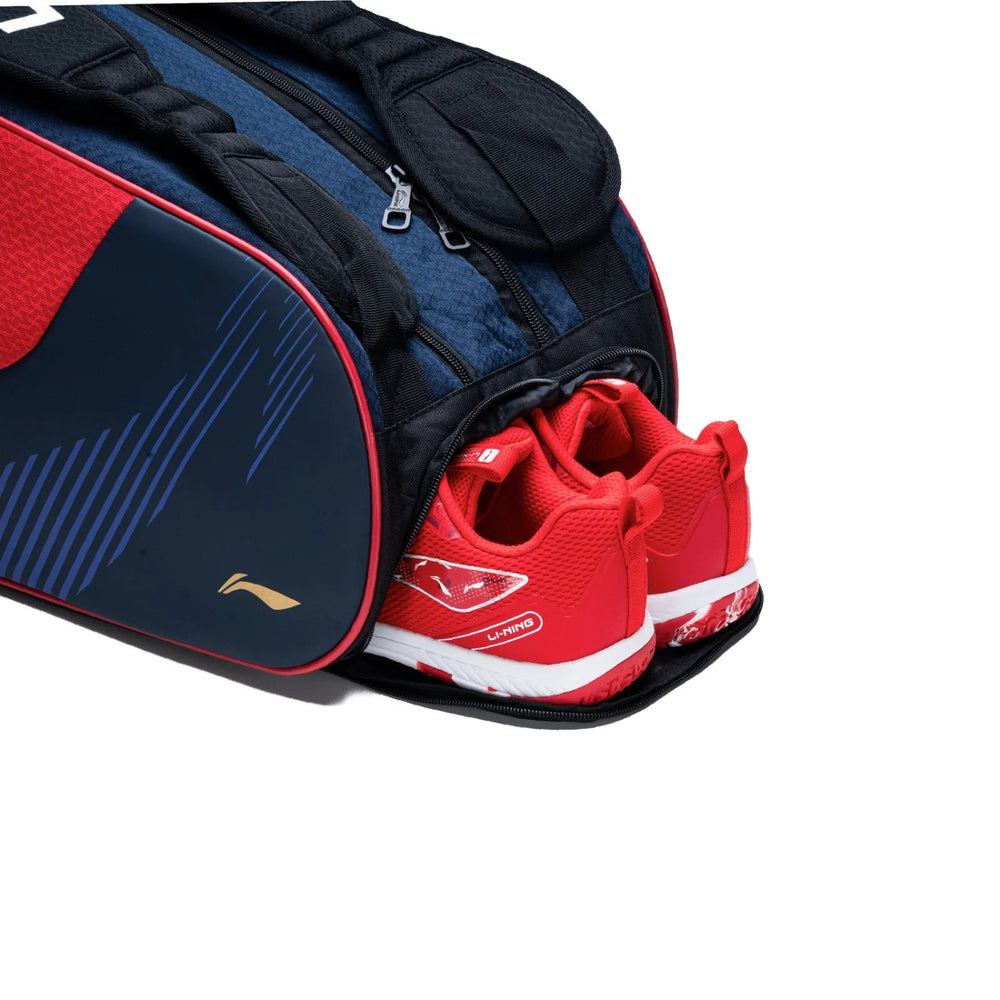 Li-Ning ABDS667-5 (2 in 1) Parallel Kit Bag Navy/Red | Spacious Sports Kit Bag for Badminton, Gym & Travel | Durable, Stylish, and Lightweight Sports Duffel Bag - Best Price online Prokicksports.com