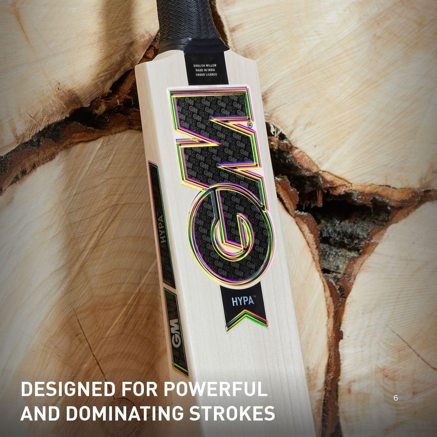 GM Hypa 606 English Willow Cricket Bat – SH Mens | Grade 3 Willow, Powerarc Bow, F4.5 Face Profile, L555 Blade, Hypa Grip | Balanced Power, Massive Edges - Best Price online Prokicksports.com