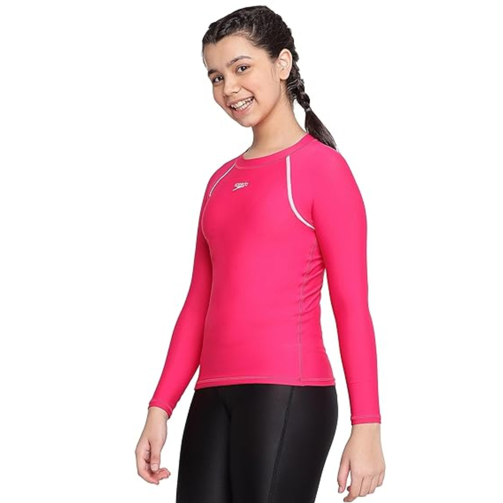 Speedo JF Long Sleeve Sun Top – Girls Swimming Top with UV Protection - Best Price online Prokicksports.com