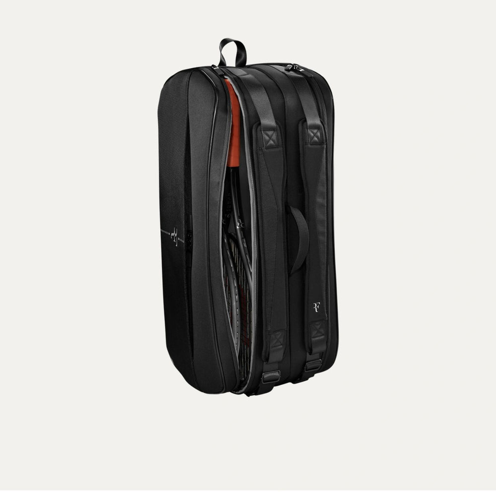 Wilson RF Tournament 9PK Tennis Racquet Bag – WR8043301001 - Black | Roger Federer Edition | Premium 9 Racquet Bag with Thermoguard & Pro-Level Design - Best Price online Prokicksports.com