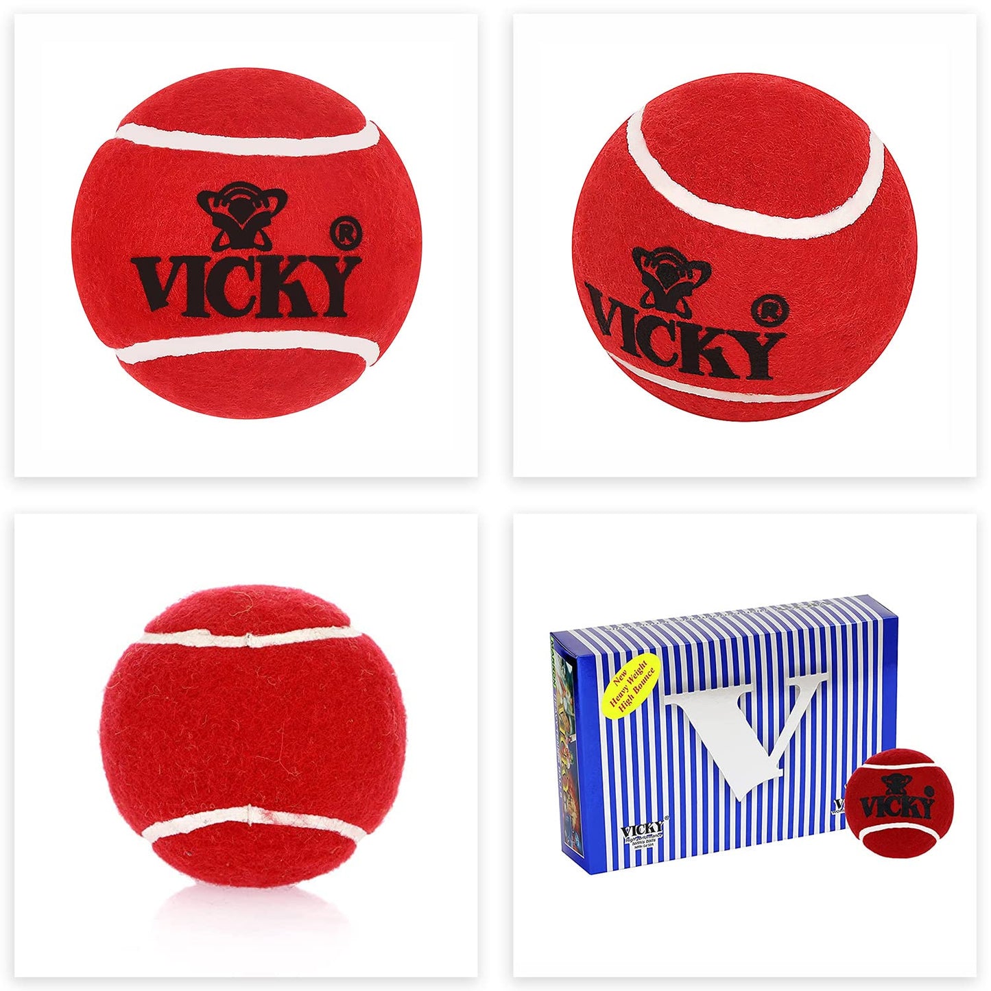 Vicky Cricket Tennis Ball, Maroon - 30 Box (6 Balls Per Box) - Best Price online Prokicksports.com