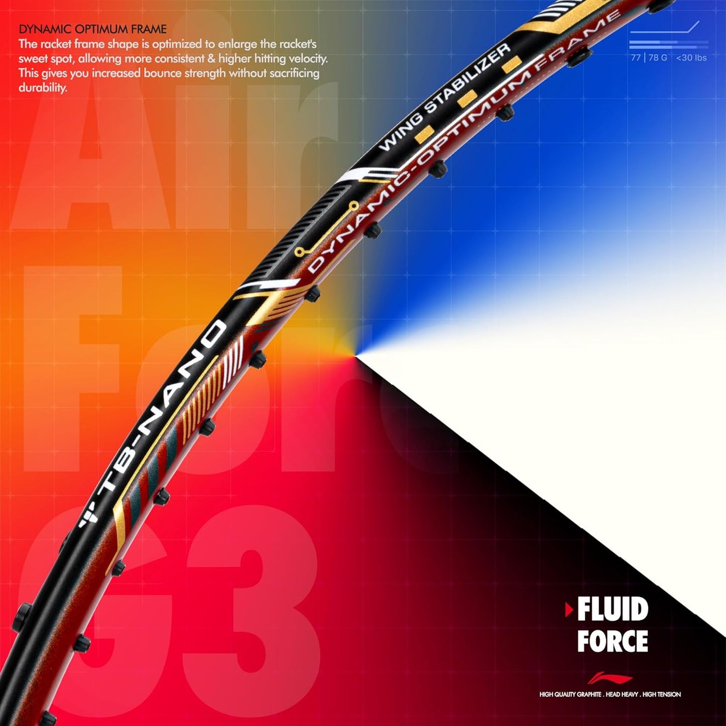 Li-Ning Air-Force 78 G3 Carbon Fibre Strung Badminton Racquet - Best Price online Prokicksports.com