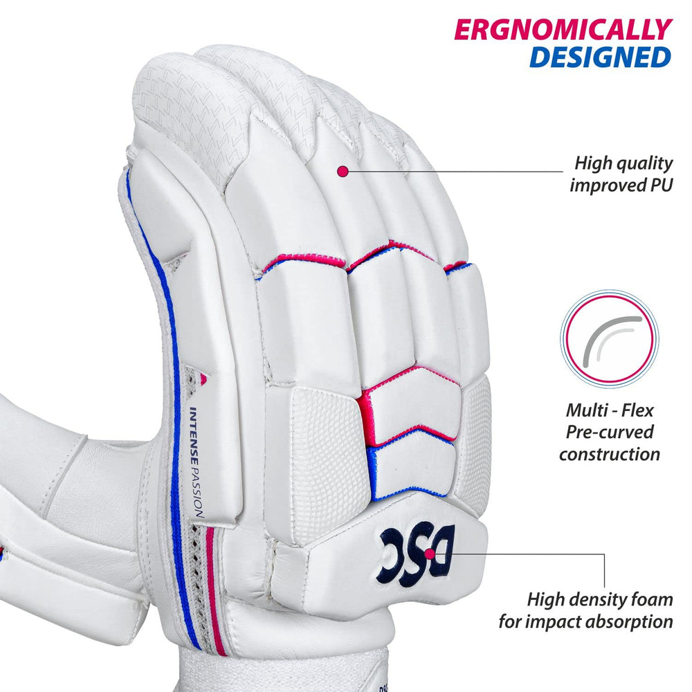 DSC Intense Passion RH Batting Gloves , White - Best Price online Prokicksports.com