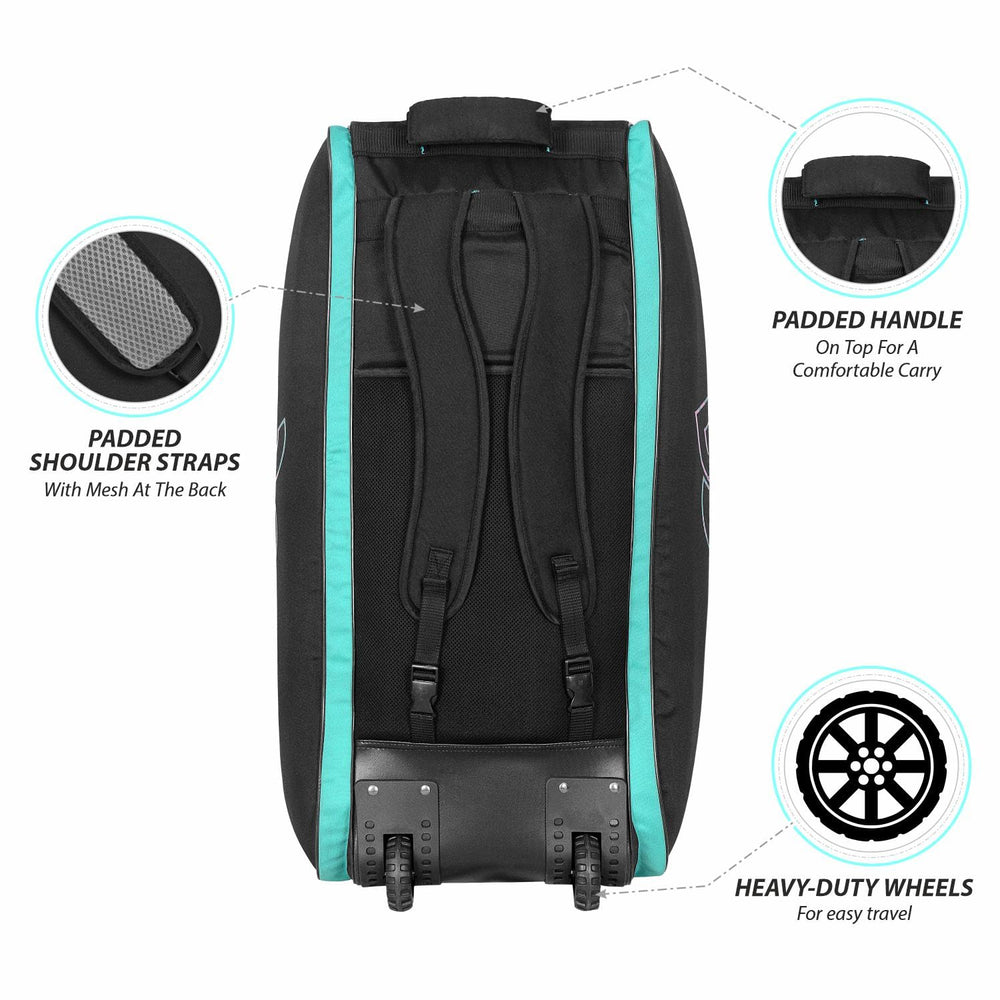 DSC Cynos Duffle Cricket Kit Bag with Wheels | Large Cricket Equipment Bag | Holds 5 Bats, Tractor Wheels, Shoulder Straps - Best Price online Prokicksports.com