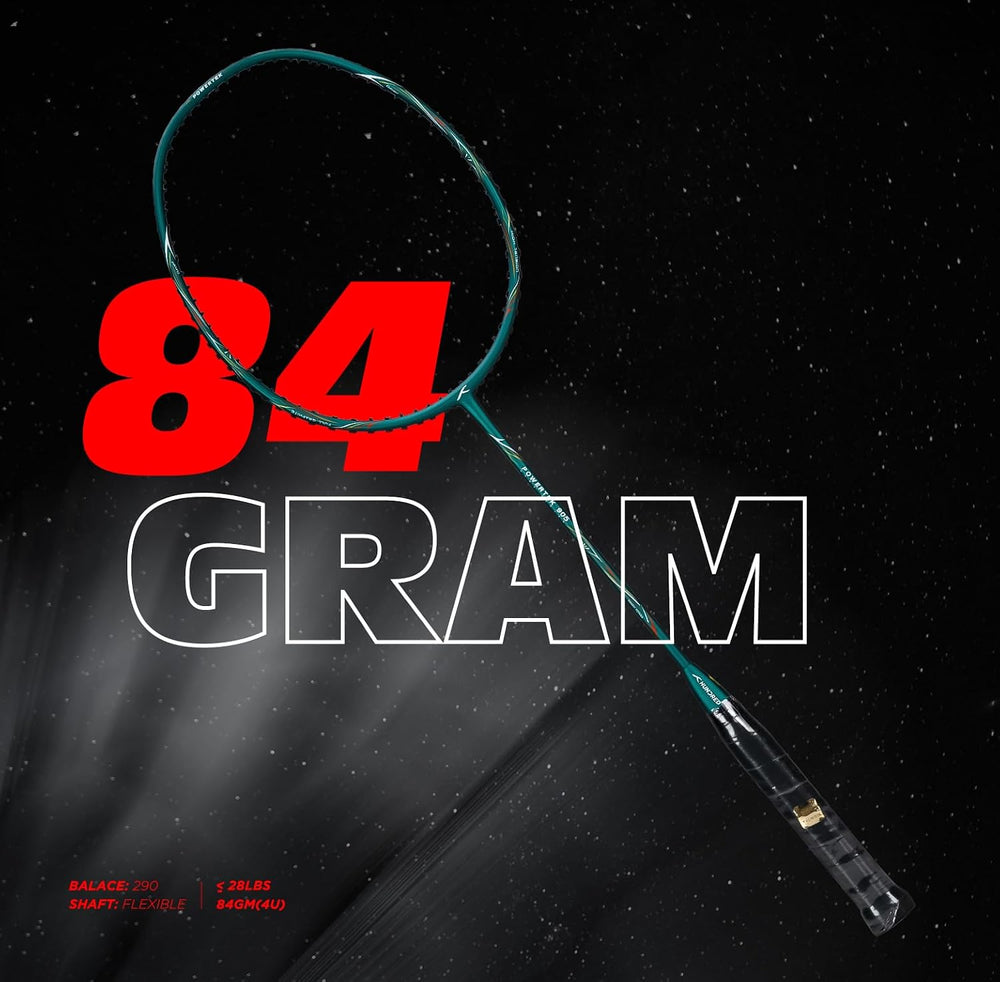 Hundred Powertek 900 Series Full Graphite Badminton Racket | Smash Power Unleashed, Head-Heavy, VaporShaft