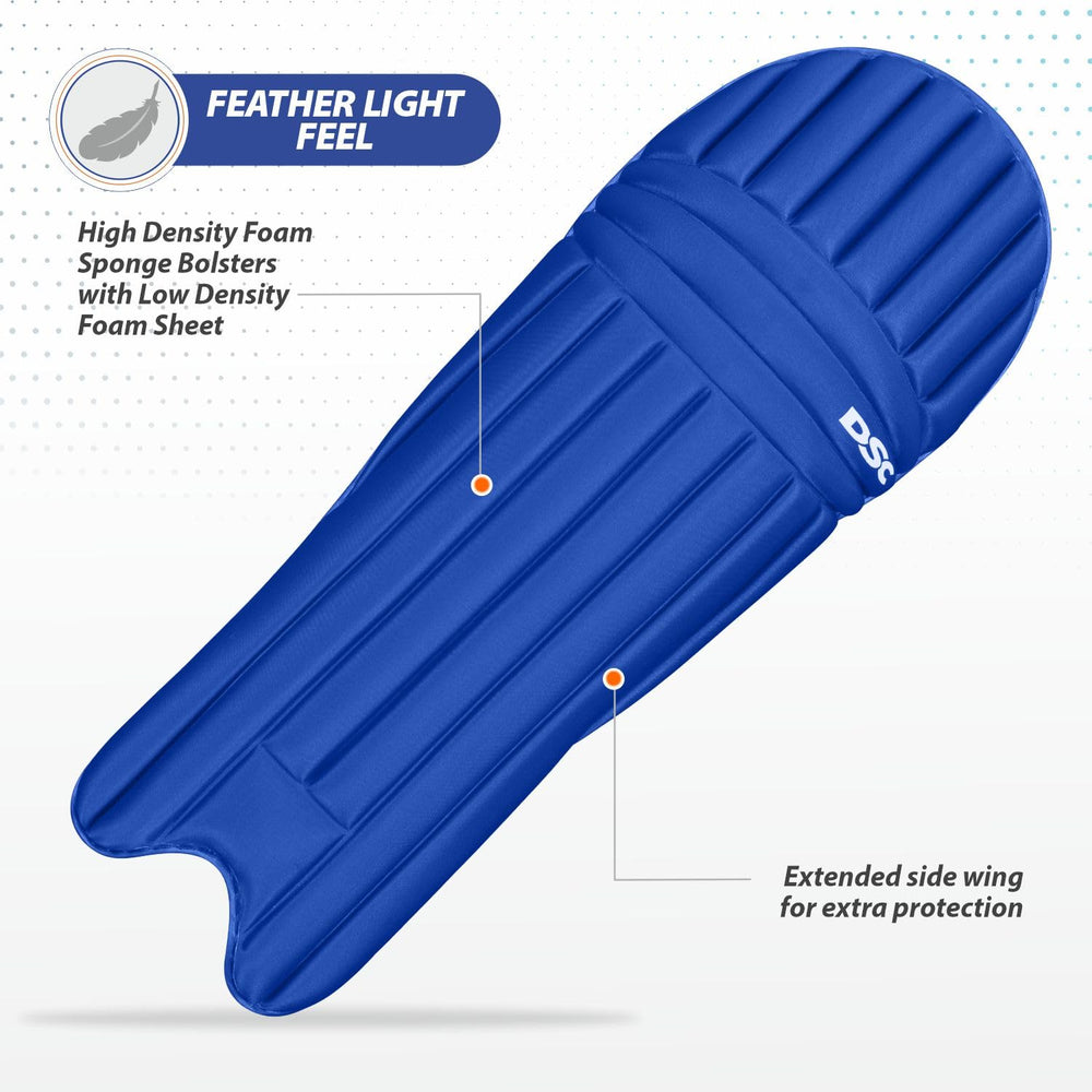 DSC Flex Lite Moulded Cricket Batting Leg Guard | Lightweight Batting Pads, Adjustable Straps | Men's RH