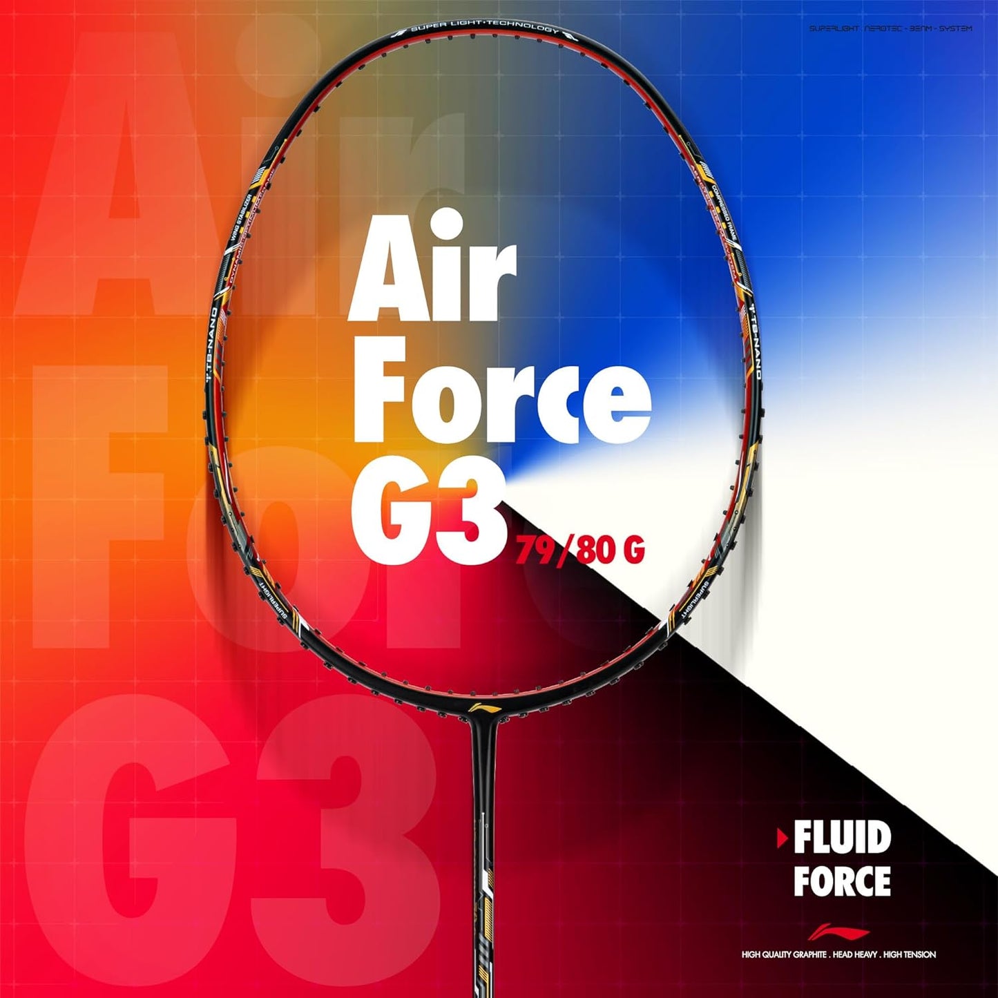 Li-Ning Air-Force 78 G3 Carbon Fibre Strung Badminton Racquet - Best Price online Prokicksports.com