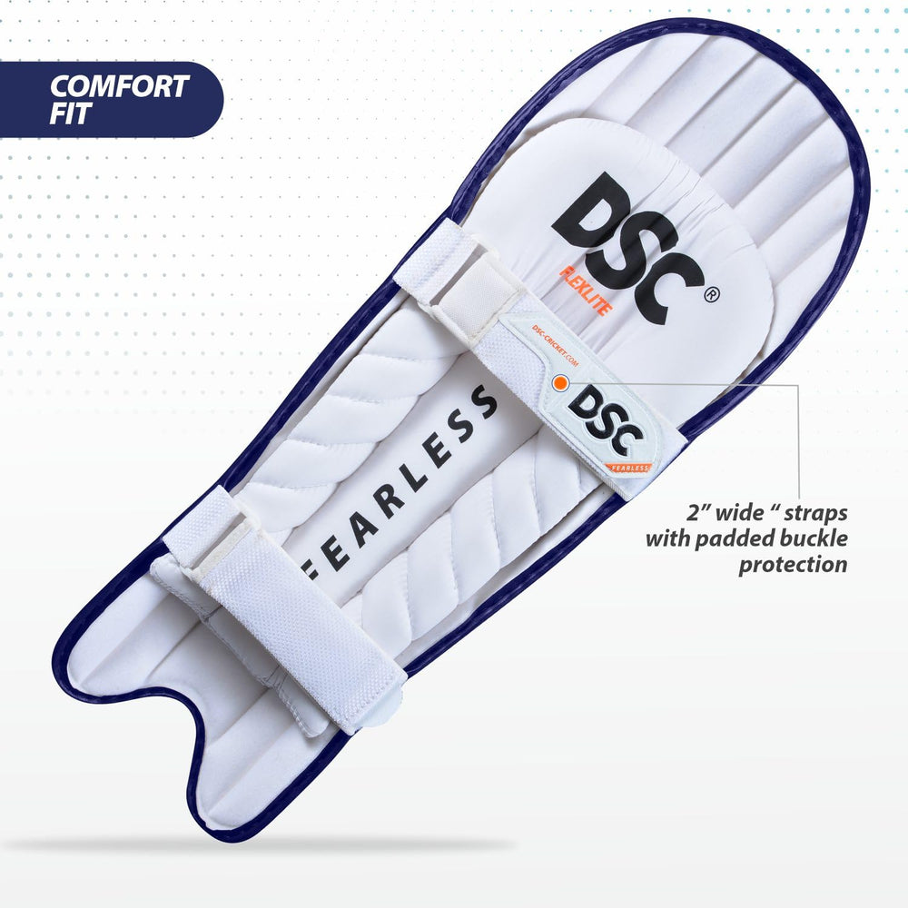 DSC Flex Lite Moulded Cricket Batting Leg Guard | Lightweight Batting Pads, Adjustable Straps | Men's LH
