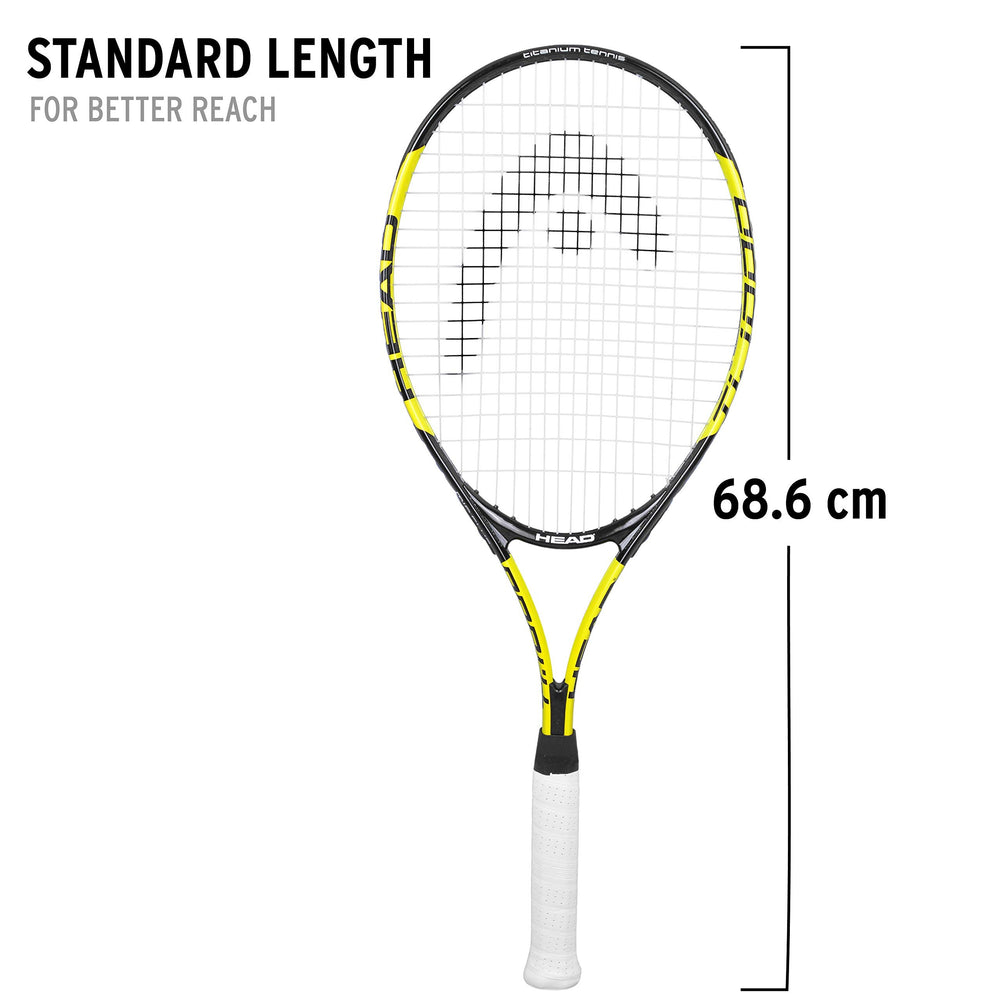HEAD Titanium 1000 Tennis Racquet - Black/Yellow | 280g | 16x19 String Pattern | G3