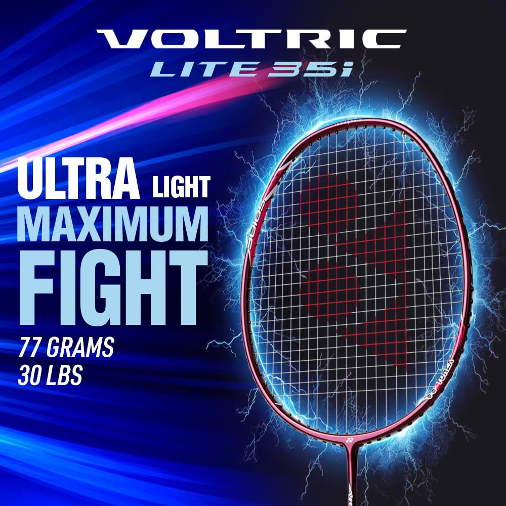 Yonex Voltric Lite 35i HM Graphite Head Heavy Badminton Strung Racquet | NANOMESH NEO & ISOMETRIC Power Frame with Full Cover - Best Price online Prokicksports.com