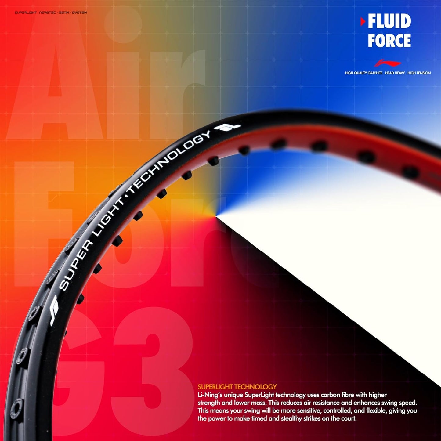 Li-Ning Air-Force 78 G3 Carbon Fibre Strung Badminton Racquet - Best Price online Prokicksports.com