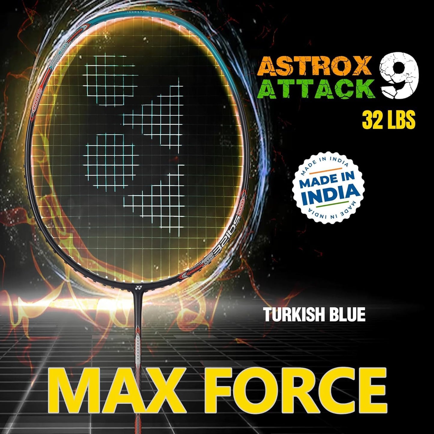 YONEX Astrox Attack 9 Strung Badminton Racquet | Head-Heavy Power | Isometric Head | Graphite Shaft | G4 Grip (4U) - Best Price online Prokicksports.com