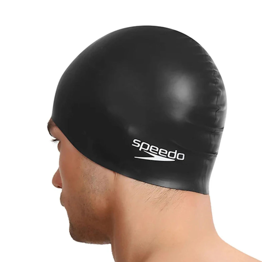 Speedo Flat Silicone Swim Cap – Adult Swimming Cap with Durable Stretch Fit, Tear-Resistant Silicone & Comfortable Hydrodynamic Design