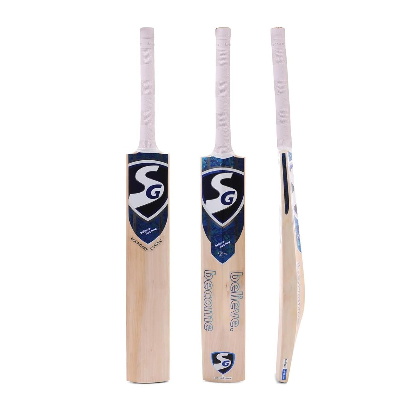 SG Boundary Classic Cricket Bat | Premium Kashmir Willow | Thick Edges (40mm) | Lightweight (1050-1150g) | Perfect for Club-Level Players | Includes Bat Grip - Best Price online Prokicksports.com