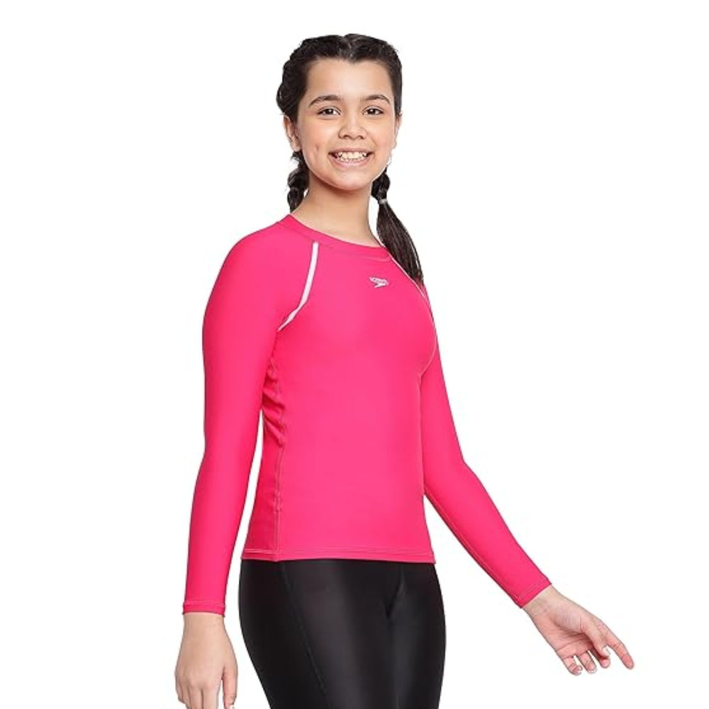 Speedo JF Long Sleeve Sun Top – Girls Swimming Top with UV Protection - Best Price online Prokicksports.com