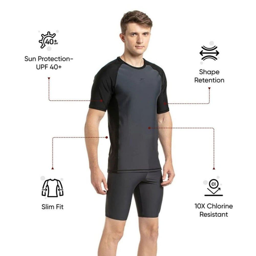 Speedo AM Short Sleeve SunTop – Men’s UV Protection Swim Top, Quick Dry Stretch Swimwear Rashguard for Training & Water Sports - Best Price online Prokicksports.com