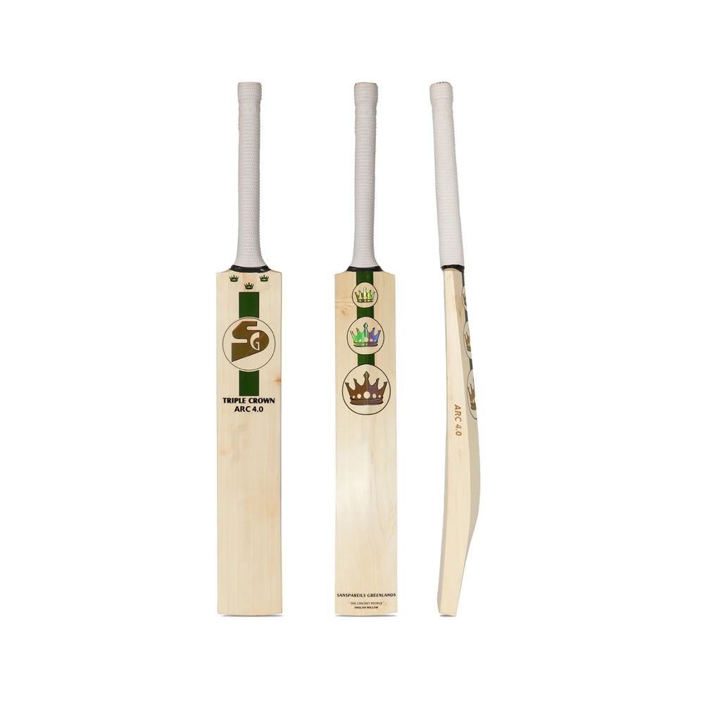 SG Triple Crown Arc 4.0 English Willow Cricket Bat - SH | Premium Grade Willow with Thick Edges, Mid Sweet Spot & Excellent Balance - Best Price online Prokicksports.com